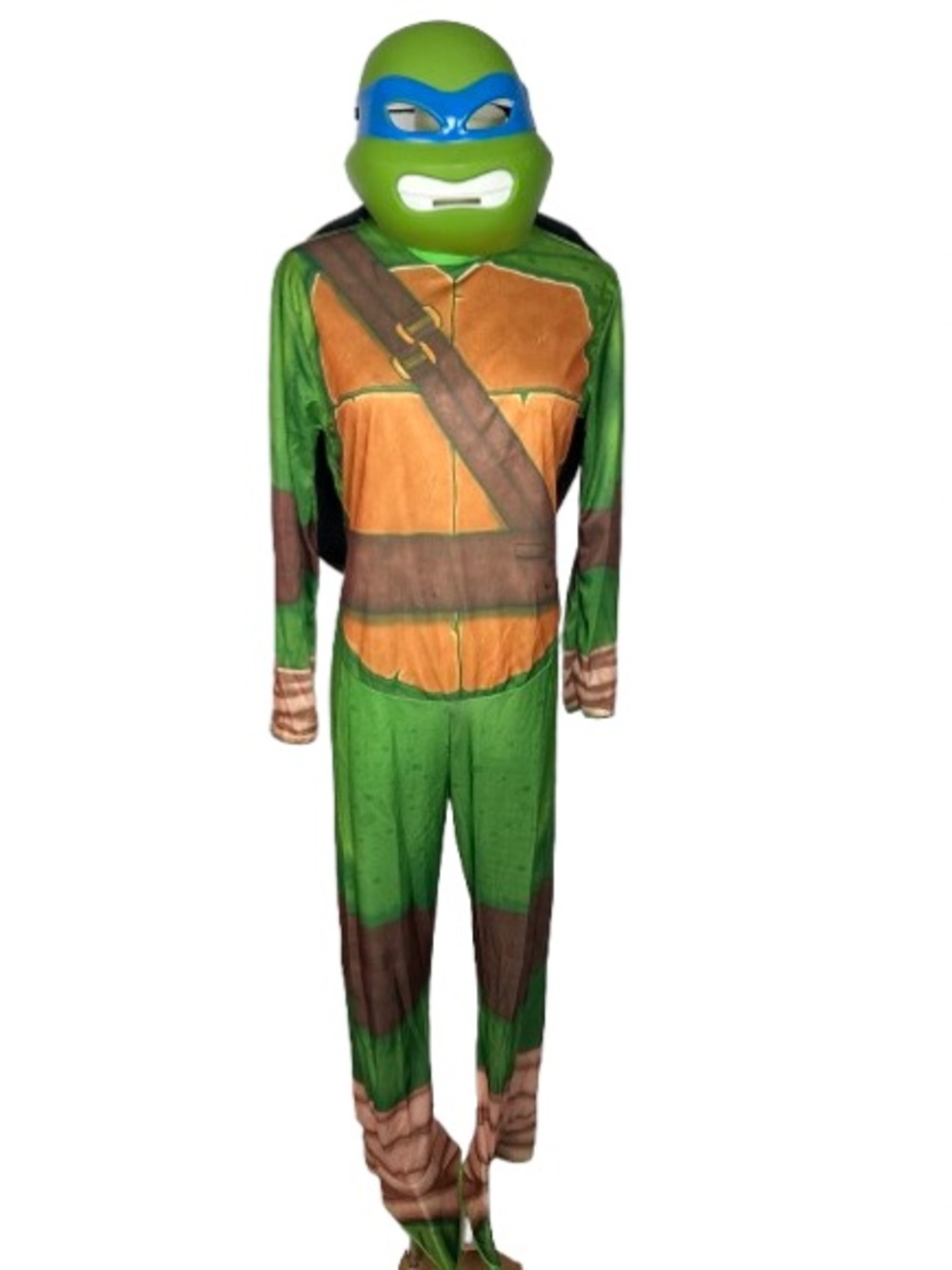 Green Teenage Mutant Ninja Turtle Kids Costume with Blue Mask